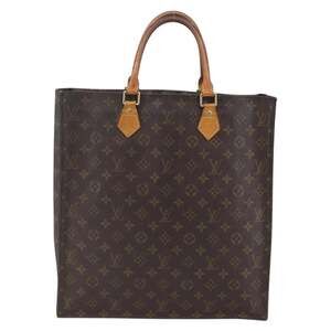 Louis Vuitton Monogram Sac Plat Handbag Brown